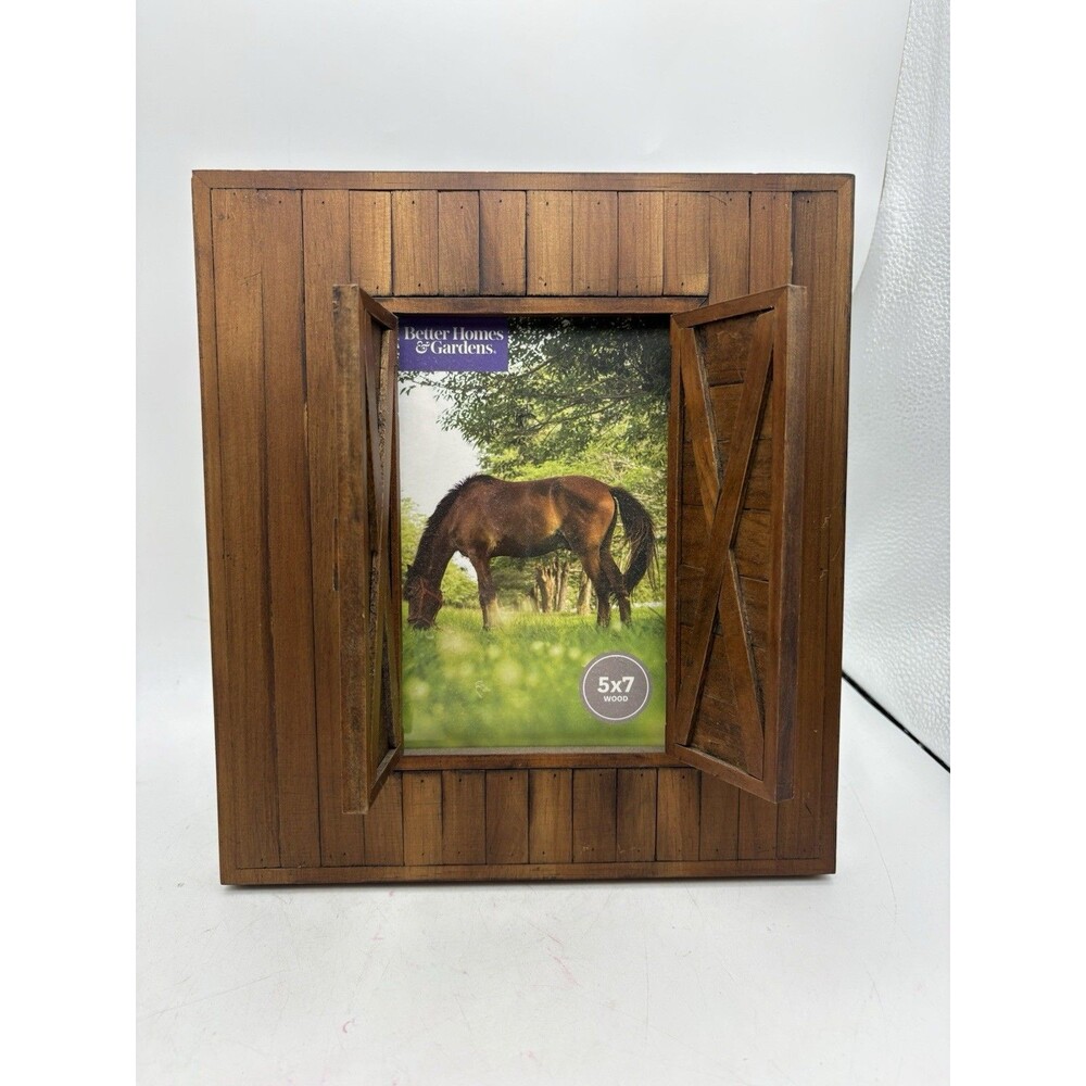 Better Homes & Gardens 5x7 Barn Door Wood Picture Frame Rustic Farmhouse